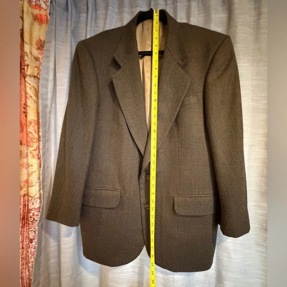 Oscar de la Renta Brown Checkered Blazer